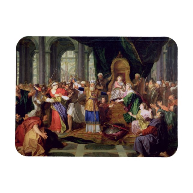 Athaliah utvisades från Temple, c.1697 (olja på Magnet (Horisontell)