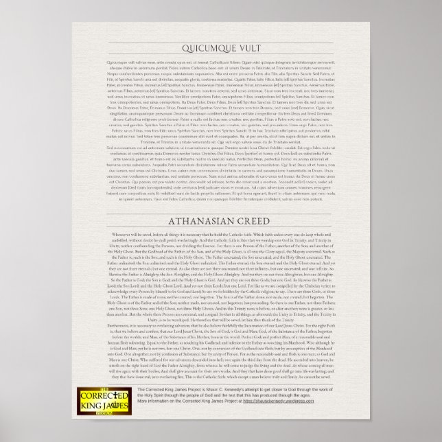 Athanasian Creed Poster (Framsidan)