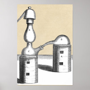 Athanor Alchemy Furnace och Alembic Flask Poster