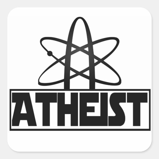 Atheismus Zeichen Fyrkantigt Klistermärke (Framsida)