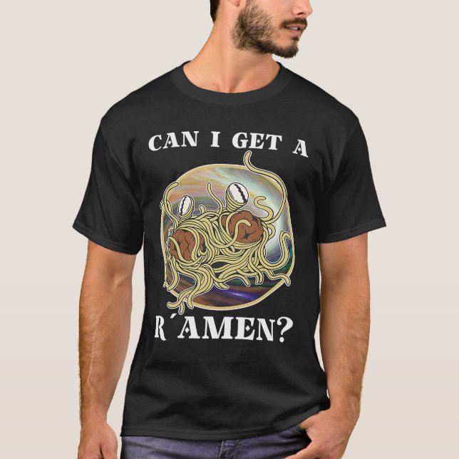 Atheist Atheism Flying Spaghetti Monster Pastafari T Shirt (Framsida)