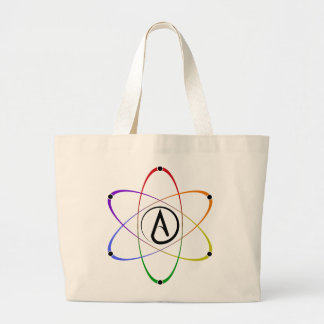 Atheist Atom Symbol Rainbow Black Jumbo Tygkasse