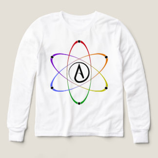 Atheist Atom Symbol Rainbow Black T Shirt