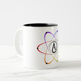 Atheist Atom Symbol Rainbow Black Två-Tonad Mugg