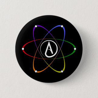 Atheist Atom Symbol Rainbow White Knapp