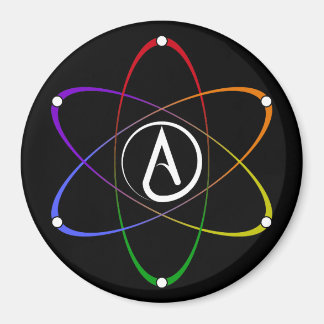 Atheist Atom Symbol Rainbow White Magnet