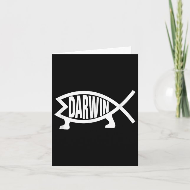 Atheist Charles Darwin Theory of Evolution Fish Kort (Framsida)