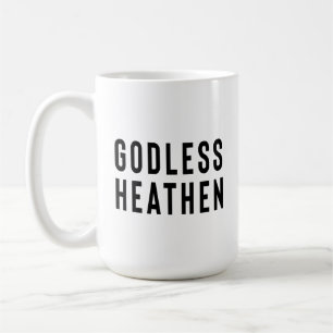 Atheist Gift, Godless Heathen, Gag Gift, Agnostic. Kaffemugg