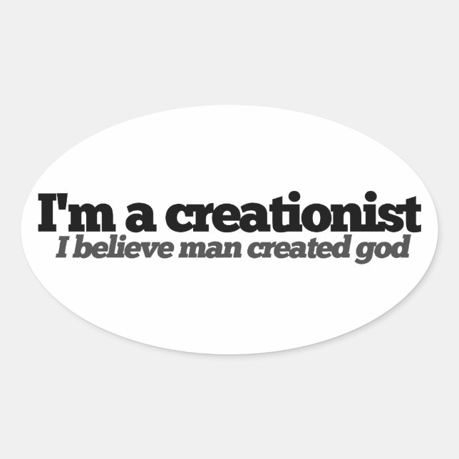 Atheist humor ovalt klistermärke (Framsida)