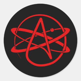 Atheist New Logo Red Runt Klistermärke