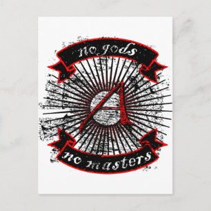 Atheist No Gods, No Masters Vykort