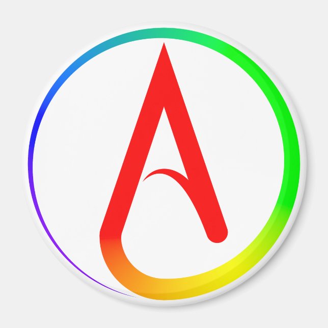 Atheist Symbol Rainbow Magnet (Framsidan)