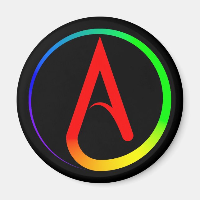 Atheist Symbol Rainbow Magnet (Framsidan)