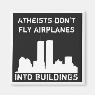 Atheister flyger inte flygplan till byggnad magnet