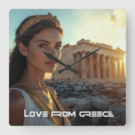 ATHEN - GREKISK - AKROPOLEN FYRKANTIG KLOCKA
