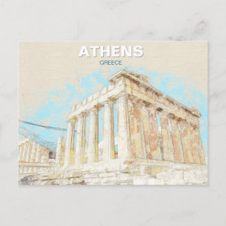 Athen Grekland – Forntida Stad Resminne Vykort