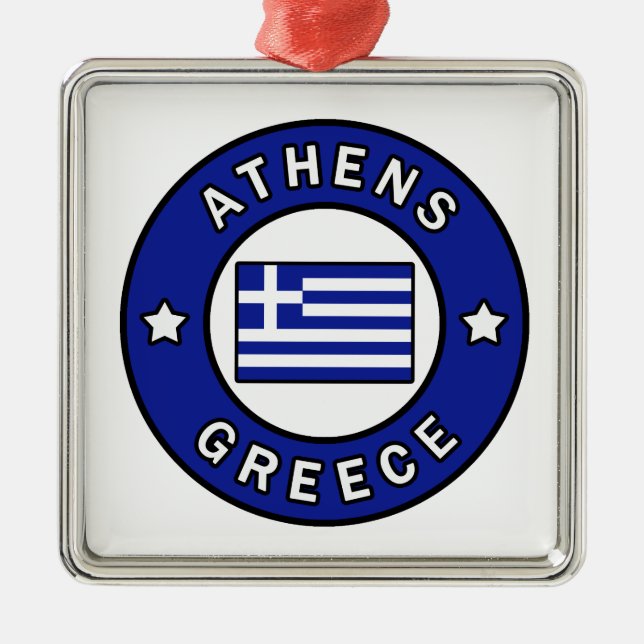 Athen Grekland Julgransprydnad Metall (Framsidan)