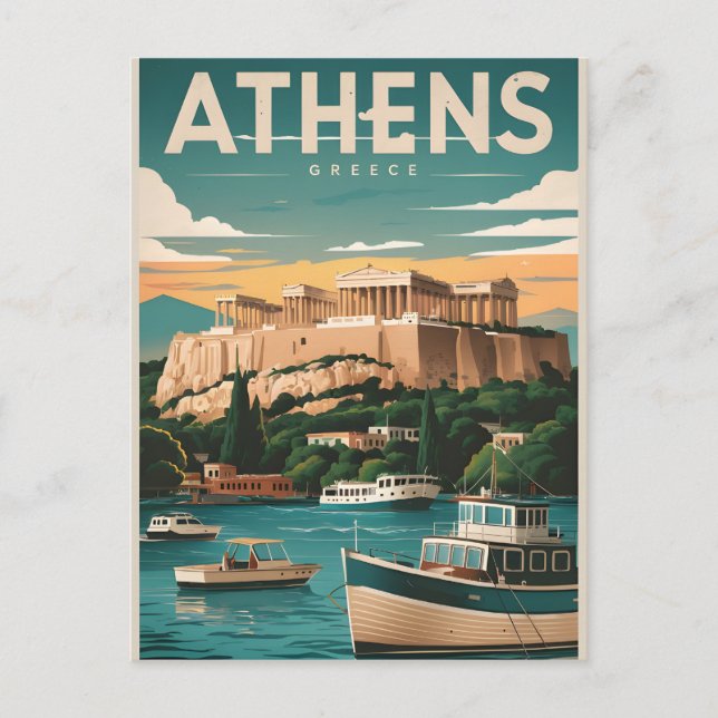 athen grekland  vykort (Framsida)
