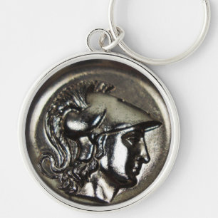 Athena 1 rund silverfärgad nyckelring