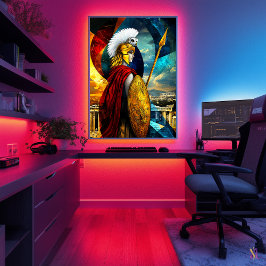 Athena - Cubist Minimalist Legend - Godderas Poster
