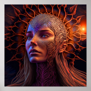 Athena - Female Grekiska guddess Wall Art Skriv ut Poster