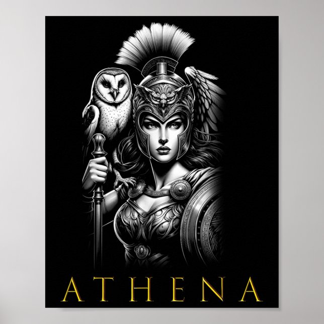 Athena Goddess gudinna och Krig Poster (Framsidan)