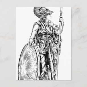 Athena Grekiska guddess Vykort