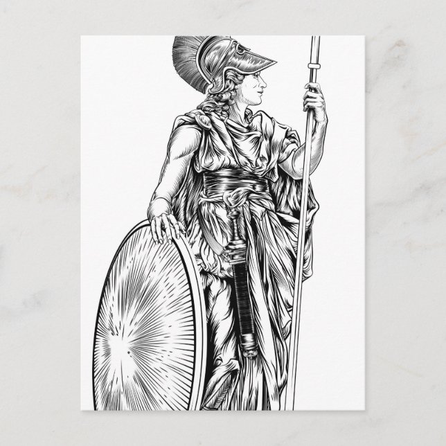 Athena Grekiska guddess Vykort (Framsida)