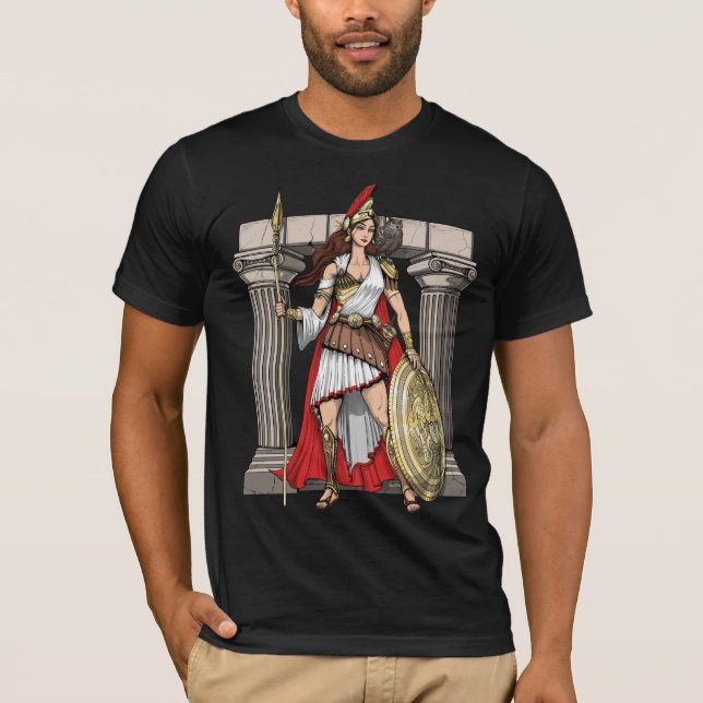 Athena Grekiska gudinna T Shirt (Framsida)