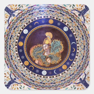 Athena-mosaik i Vatikanmuseerna Fyrkantigt Klistermärke