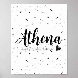 Athena Namn Art-utskrift: Modern Flicka Poster
