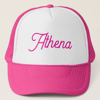 Athena Namn Hatt Tjej Klassisk Svart och Vit Keps
