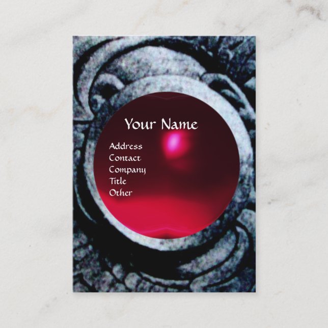 ATHENA OCH KAMPANDE GRIFFINS MONOGRAM, Red Ruby Visitkort (Framsida)