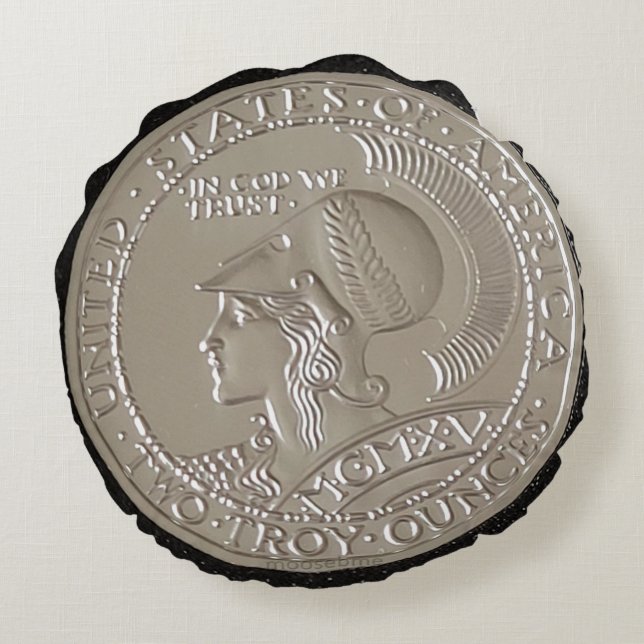 Athena och Uggla 2 Ounce .999+ Silver Rund Kudde (Baksidan)