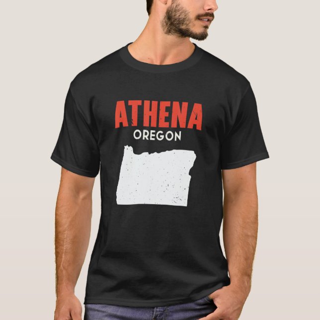Athena Oregon USA State America Travel Oregonian T Shirt (Framsida)