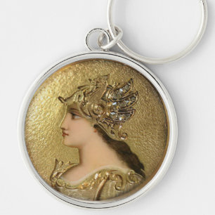 ATHENA RUND SILVERFÄRGAD NYCKELRING