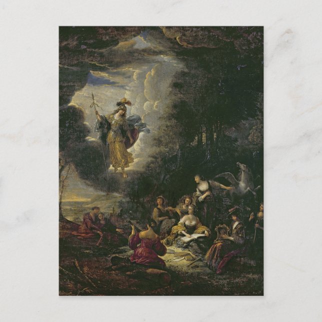 Athena som besöker musorna vykort (Framsida)