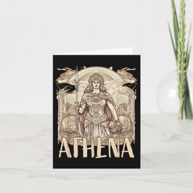 Athena, visdomens gudinna och kort (Framsida)