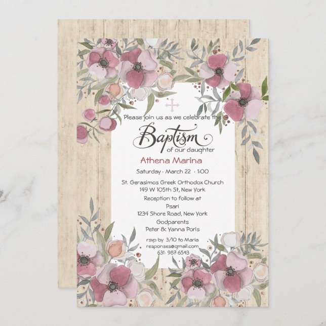 Athena Wood dopinbjudan Inbjudningar (Fram/baksida)