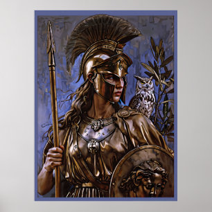 ’Athenas evigil’ Colorful Porträtt Poster