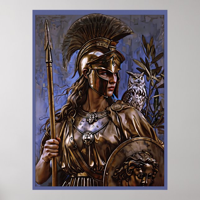 ’Athenas evigil’ Colorful Porträtt Poster (Framsidan)