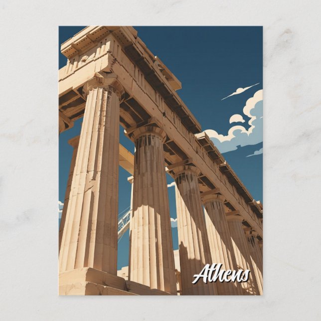 Athenas Parthenon Vykort (Framsida)