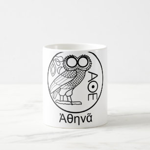 Athenas ugglatetradrachm (den grekiska stilsorten) kaffemugg