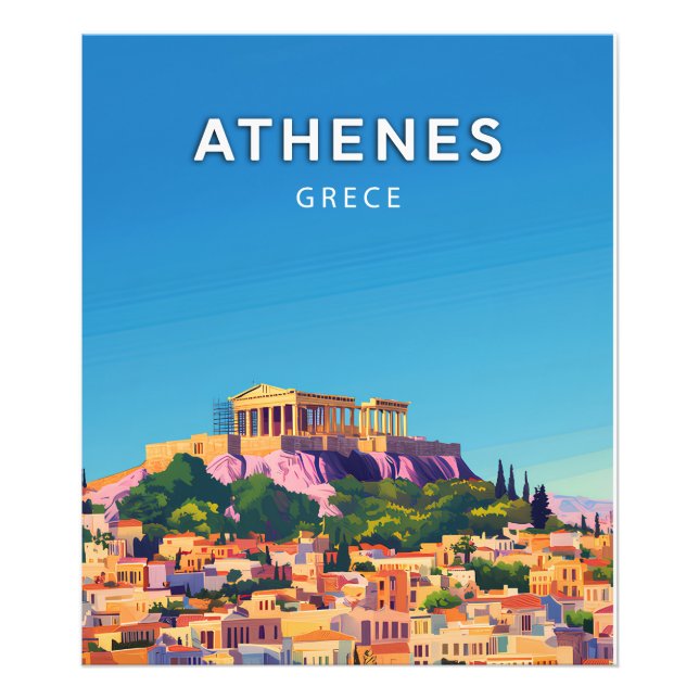 Athenes, Grece, Poster style rétro-chic (Framsidan)