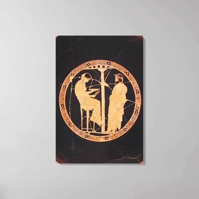 Athenian red-figur kylix som skildrar Aegeus Canvastryck (Framsida)