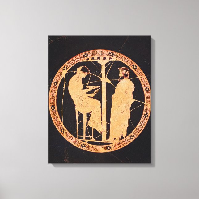 Athenian red-figur kylix som skildrar Aegeus Canvastryck (Framsida)