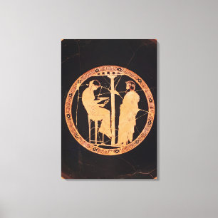 Athenian red-figur kylix som skildrar Aegeus Canvastryck