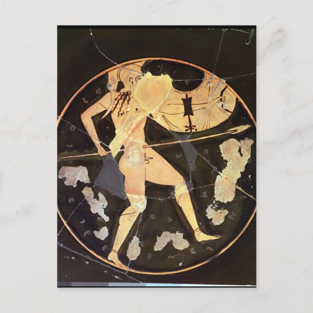 Athenian red-figur kylix vykort (Framsida)