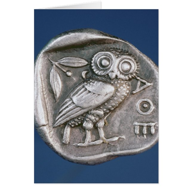 Athenian tetradrachma hälsningskort (Framsidan)