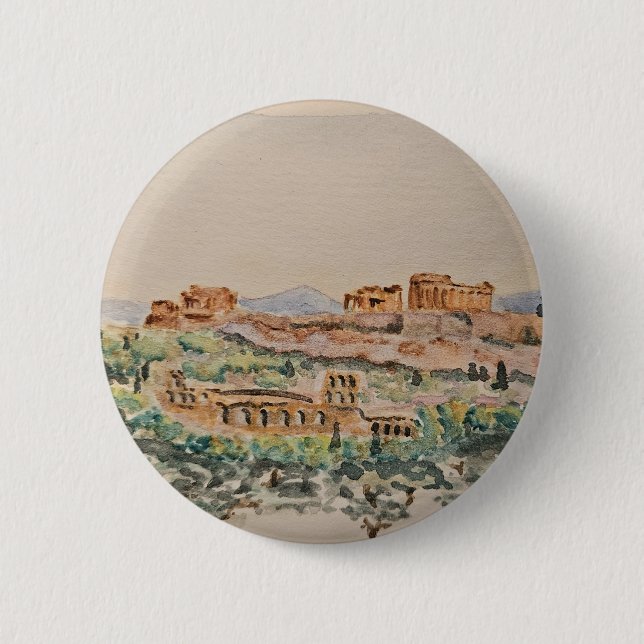 Athenisk Akropolis-knapp Knapp (Framsida)